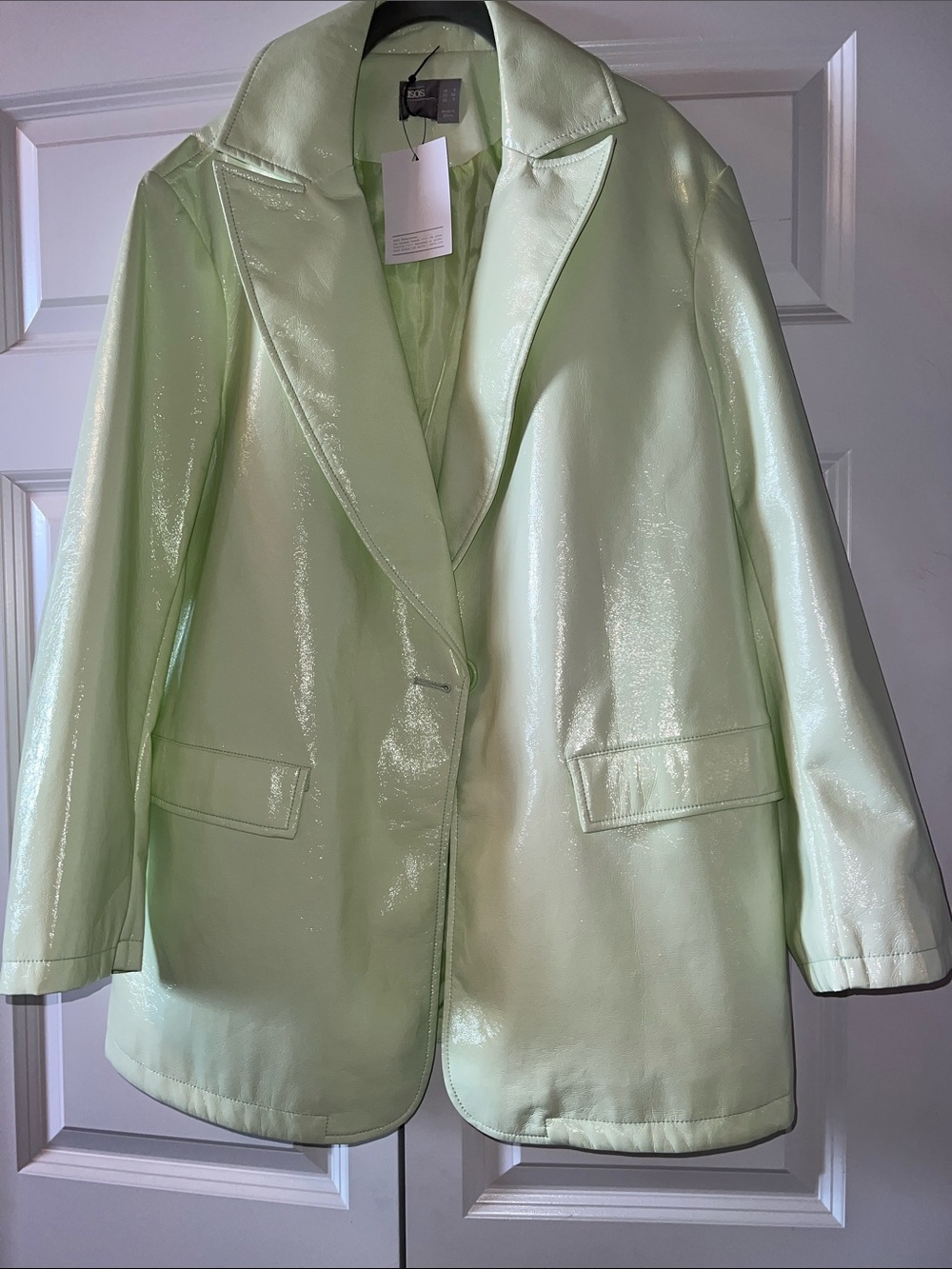 ASOS Light Green Patent Blazer Jacket